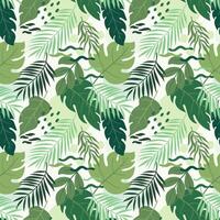 Summer tropical leaves seamless pattern. Exotic jungle pattern with palm leaves, monstera, fern, banana leaves for fabrics, print, greeting cards, textile, wrapping paper, packaging vector