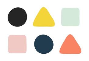 Hand Drawn Abstract Colorful Geometric Shapes. Minimalist Kids Playful Design Elements. Perfect for contemporary graphic design, branding, packaging, web design, posters, and children projects. vector