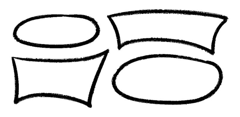 Brush stroke, chalk round texture by marker, charcoal circle black grunge scribbles, chalk square frame, pencil crayon lines. Perfect for modern typography, poster, packaging, creative layouts