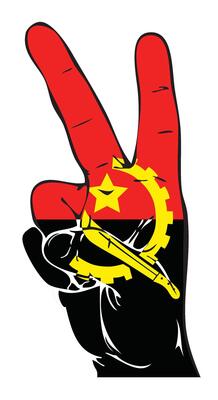 Angola flag as a peace symbol on a white background