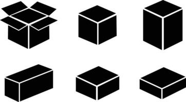 A collection of simple box icons vector