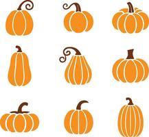 A collection of pumpkins for artwork compositions vector