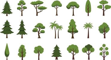 A collection of tree illustrations Print vector
