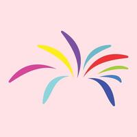 Comic elements that reflect a cheerful and festive atmosphere. Colorful fireworks as supporting elements of a design. Illustration elements for comics vector