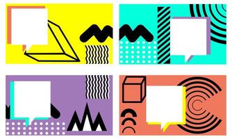 Postmodern abstract geometric graphic elements vector