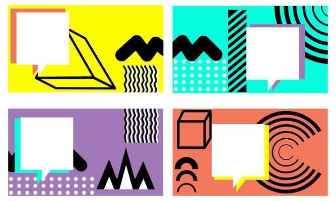 Postmodern abstract geometric graphic elements