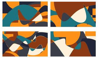 Textured abstract shapes backgrounds vector