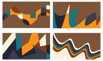 Textured abstract shapes backgrounds art vector