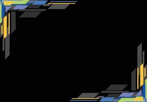 A black background with a blue and yellow geometric pattern vector
