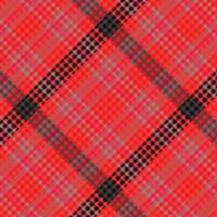 A red and black plaid fabric pattern vector