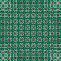 A green and red pattern with flowers vector