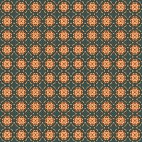 A pattern with orange and green flowers on a dark background vector