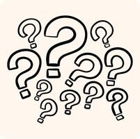 Question Mark Collection with background cream vector