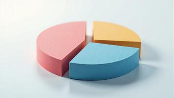 Colorful Pie Chart Sections On White photo