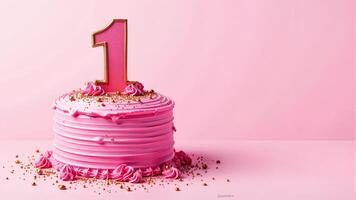 First Birthday Cake With Number One photo