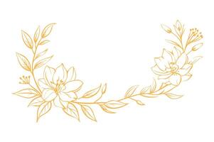 A wreath of flowers is drawn on a white background vector