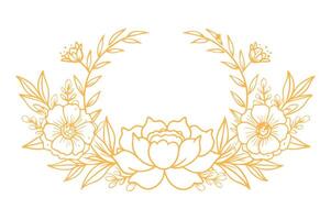 A floral wreath with leaves and flowers vector