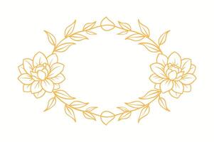A flower wreath in orange on a white background vector