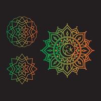 Three different colored mandal designs vector