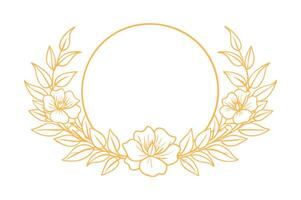 A flower wreath in an oval frame vector