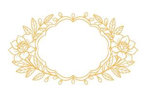 A floral frame with leaves and flowers vector