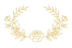 A rose wreath with leaves and flowers vector