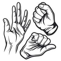 Hand gestures mode vector