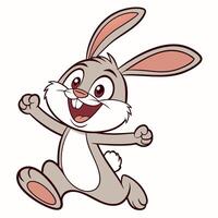 Cartoon rabbit running and jumping vector