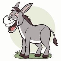 A cartoon donkey laughing and smiling vector