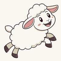 A cartoon sheep is running and smiling vector