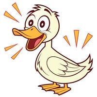 A cartoon duck with its mouth open vector