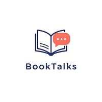 Book discussion concept with speech bubble and open book vector