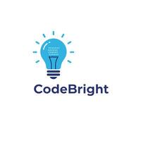 Codebright logo with lightbulb concept creativity vector