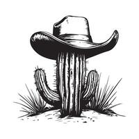 Cactus With Cowboy Hat Image isolated on white background vector