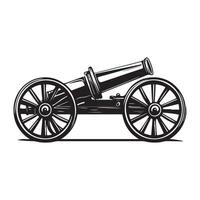 Old ancient cannon isolated on white background vector