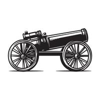 Model Of Ancient Cannon Stock Image isolated on white background. vector