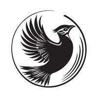Flying Partridge Bird Logo Design on white background vector