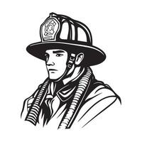 Firefighter Image isolated on white background vector