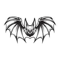 Scary bat flying mascot character image on white background vector
