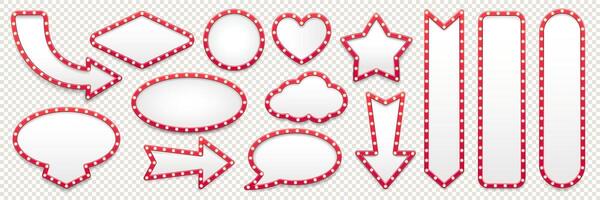 Retro lightbox frames and arrows with chat bubbles vector