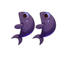 Cartoon underwater font fish quotation marks vector