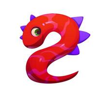 Crazy monster character font digit 2 two vector