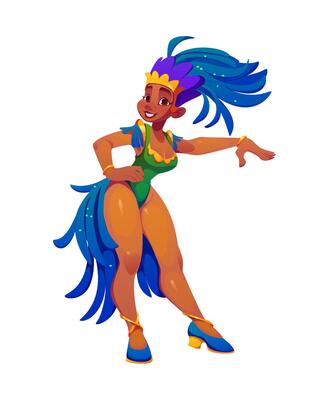 Brazilian carnival party dancer female character