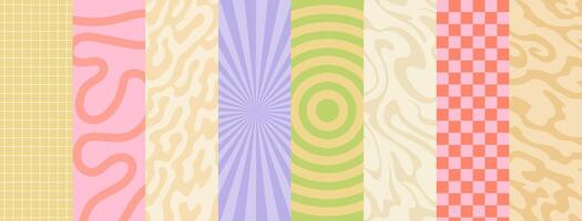 Psychedelic groovy hippie pattern backgrounds vector