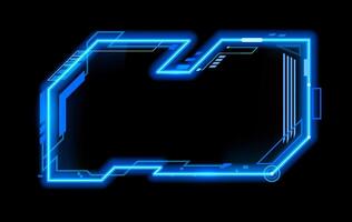Neon frame for HUD interface overlay or game asset vector