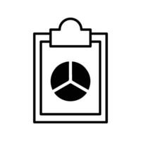 Clipboard Icon. Clipboard Illustration With Pie Chart Mark. Distribution Report. Profit Report. vector