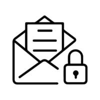 Open Envelope With Lock Symbol. vector
