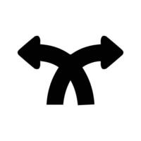Two Way Road Icon. Two Way Intersection Illustration. Traffic Route. vector