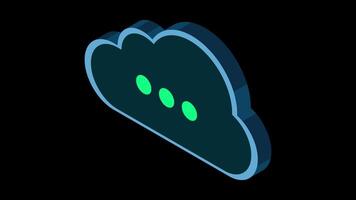 Isometric cloud database animation. Cloud computing and file cloud storage. Modern technology. Motion graphic. Transparent background with alpha channel. video