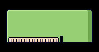 RAM memory computer animation. Computer RAM animation. Random access memory. Flat cartoon style. Transparent background with alpha channel. video